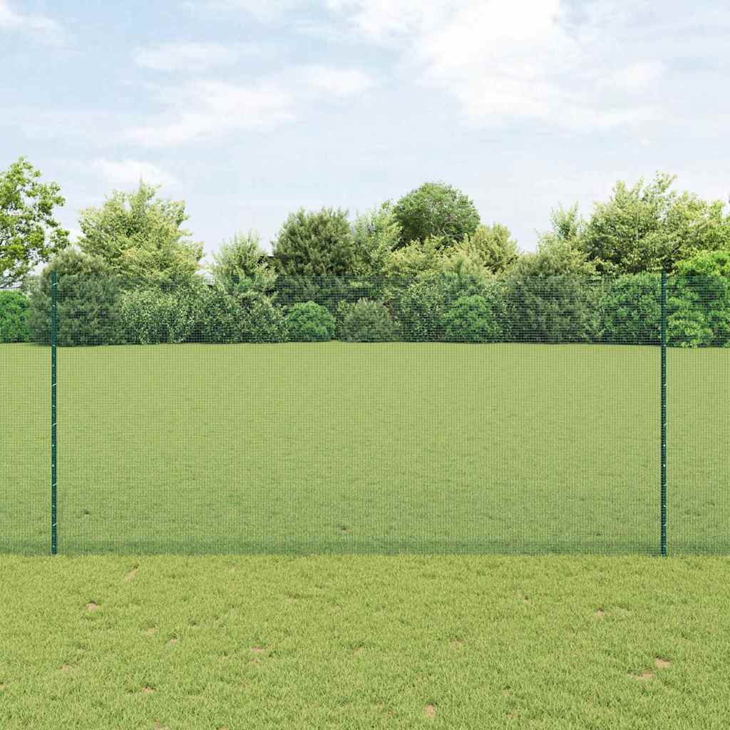 Vidaxl gelast draadhek met palen 25 x 1,4 m pvc-coated staal groen