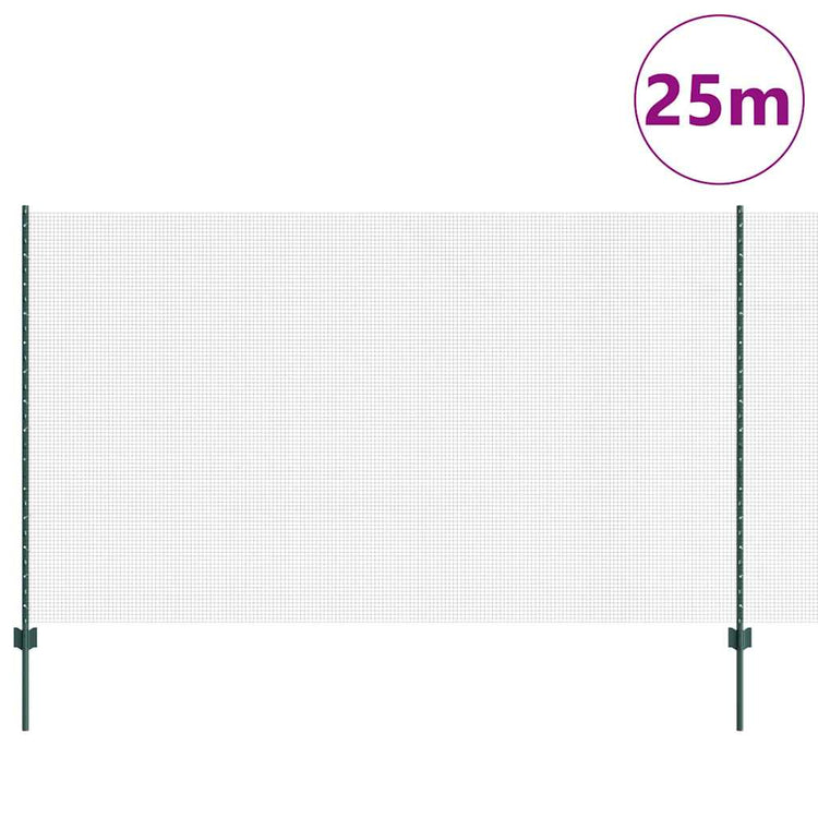 Vidaxl gelast draadhek met palen 25 x 1,4 m pvc-coated staal groen