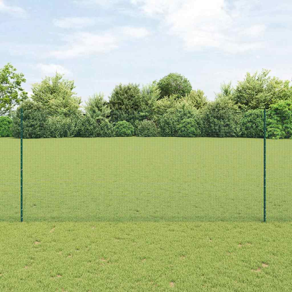 Vidaxl gelast draadhek met palen 25 x 1,4 m pvc-coated staal groen