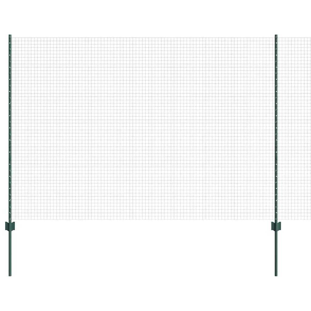 Vidaxl hek met paal groen 1,6 x 25 m staal en pvc