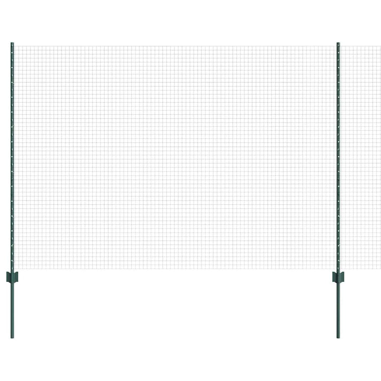 Vidaxl hek met paal groen 1,6 x 25 m staal en pvc