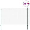 Vidaxl hek met paal groen 1,6 x 25 m staal en pvc