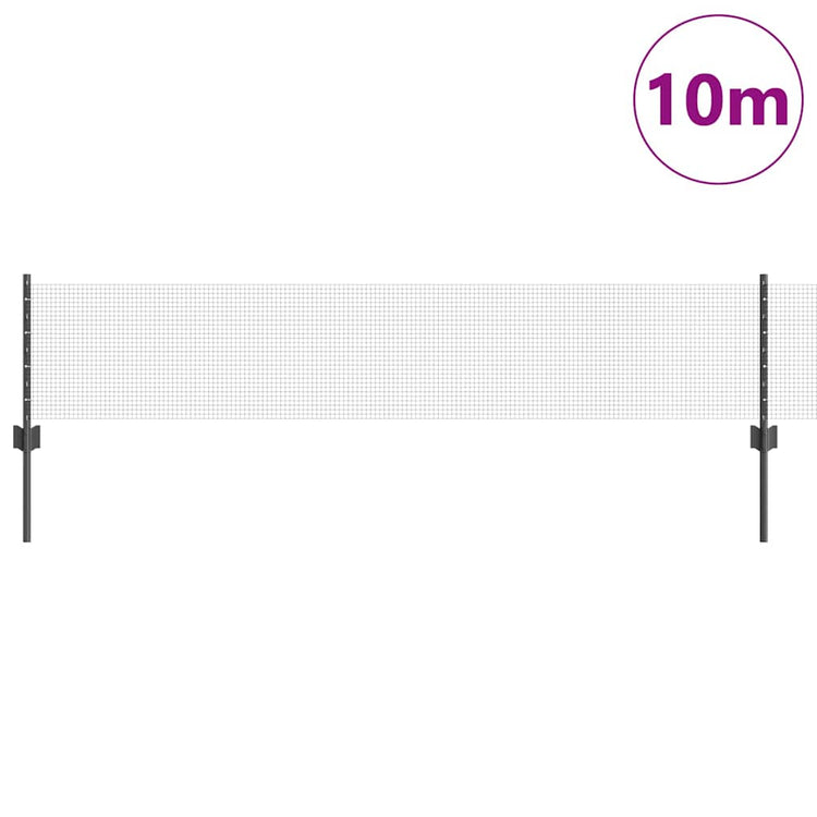Vidaxl gelast draadhek met palen 10 x 0,4 m pvc-coated staal grijs