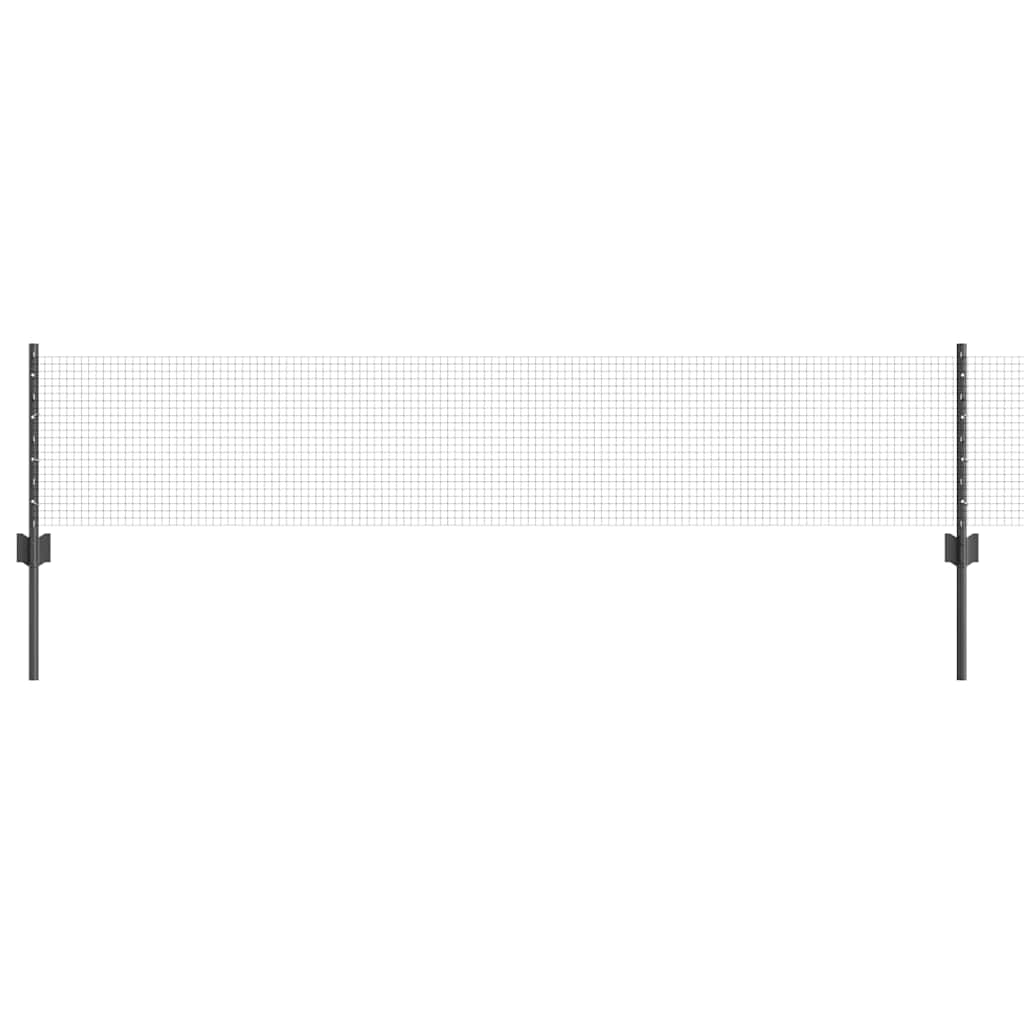 Vidaxl gelast draadhek met palen 10 x 0,4 m pvc-coated staal grijs