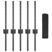 Vidaxl gelast draadhek met palen 10 x 0,4 m pvc-coated staal grijs - afbeelding 3