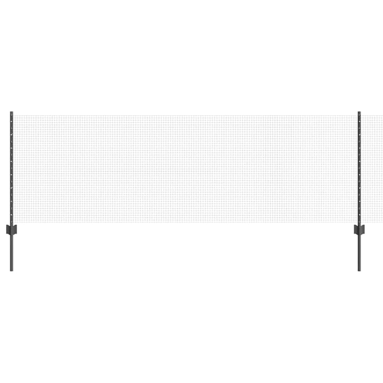 Vidaxl gelast draadhek met palen 10 x 0,8 m pvc-coated staal grijs