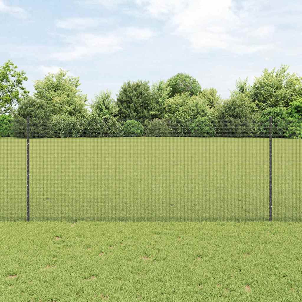 Vidaxl gelast draadhek met palen 10 x 1 m gegalvaniseerd staal grijs