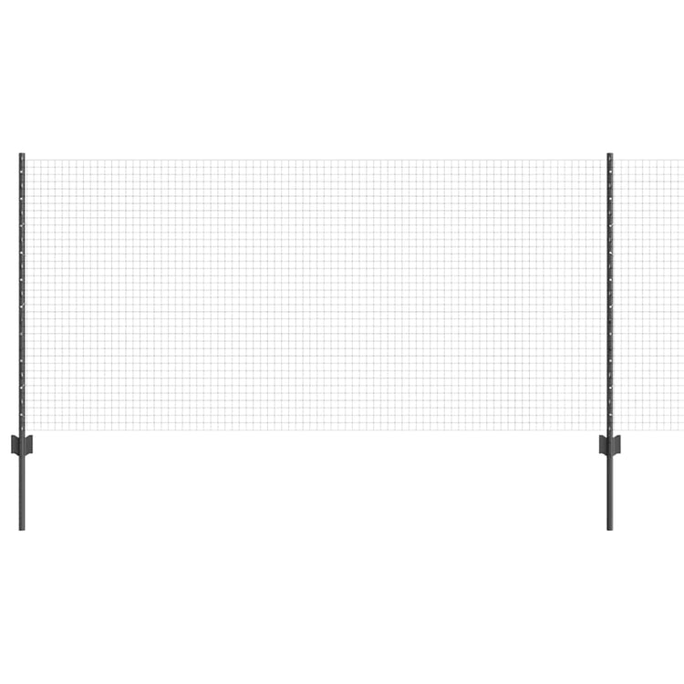 Vidaxl gelast draadhek met palen 10 x 1 m gegalvaniseerd staal grijs