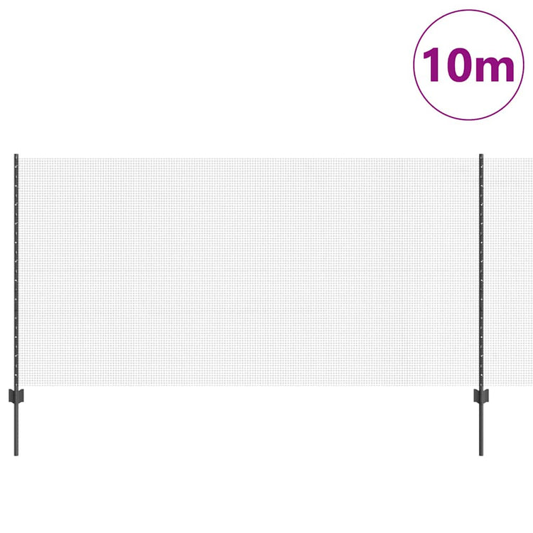 Vidaxl hek met paal grijs 1,2 x 10 m staal en pvc
