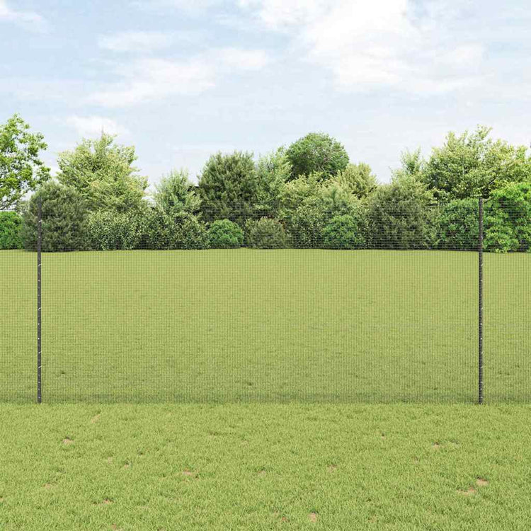 Vidaxl gelast draadhek met palen 10 x 1,4 m pvc-coated staal grijs