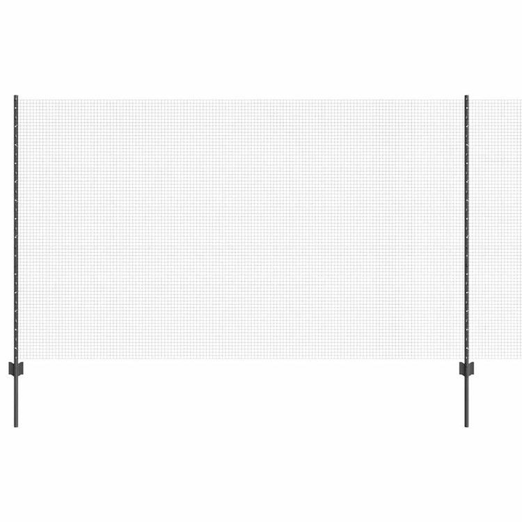 Vidaxl gelast draadhek met palen 10 x 1,4 m pvc-coated staal grijs