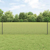 Vidaxl gelast draadhek met palen 25 x 0,5 m gegalvaniseerd staal grijs - afbeelding 1