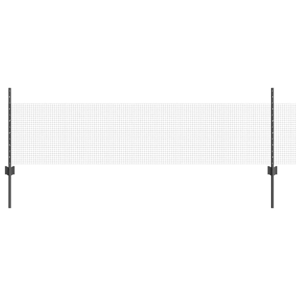 Vidaxl hek met paal grijs 0,5 x 25 m staal