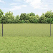 Vidaxl gelast draadhek met palen 25 x 0,6 m pvc-coated staal grijs - afbeelding 1