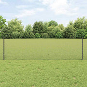 Vidaxl gelast draadhek met palen 25 x 0,6 m pvc-coated staal grijs - afbeelding 1
