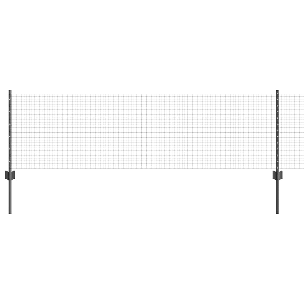 Vidaxl hek met paal grijs 0,6 x 25 m staal en pvc