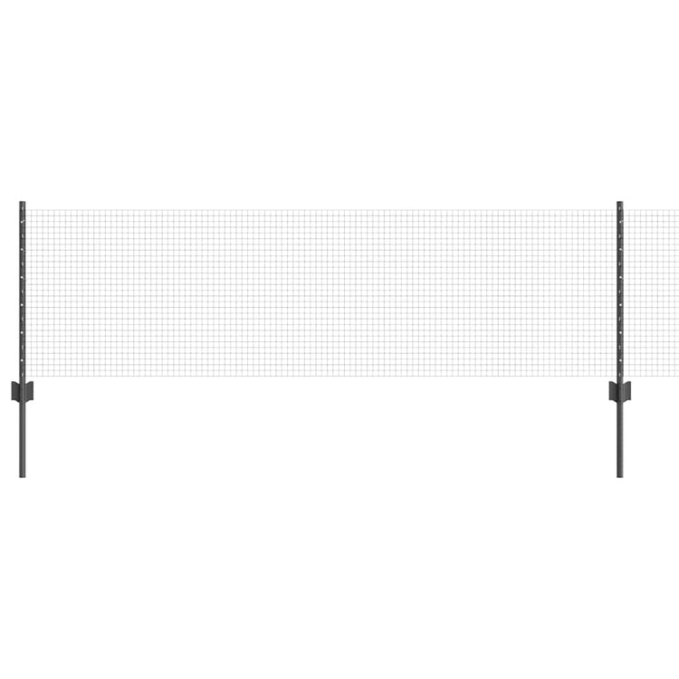 Vidaxl gelast draadhek met palen 25 x 0,6 m pvc-coated staal grijs