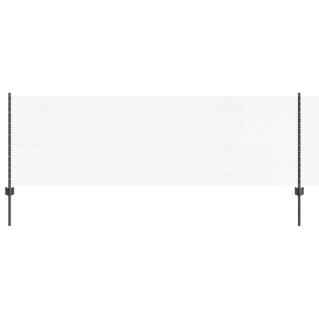 Vidaxl hek met paal grijs 0,8 x 25 m staal en pvc