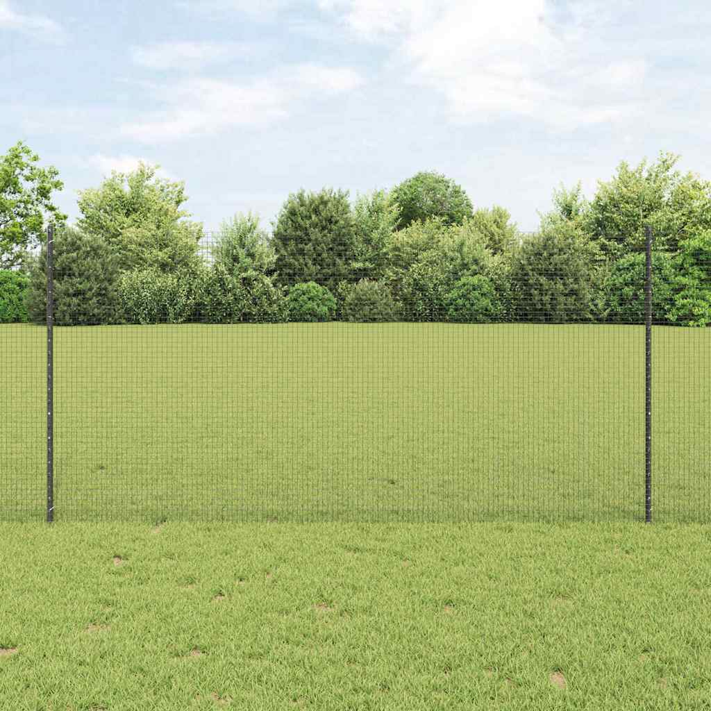 Vidaxl gelast draadhek met palen 25 x 1,2 m pvc-coated staal grijs
