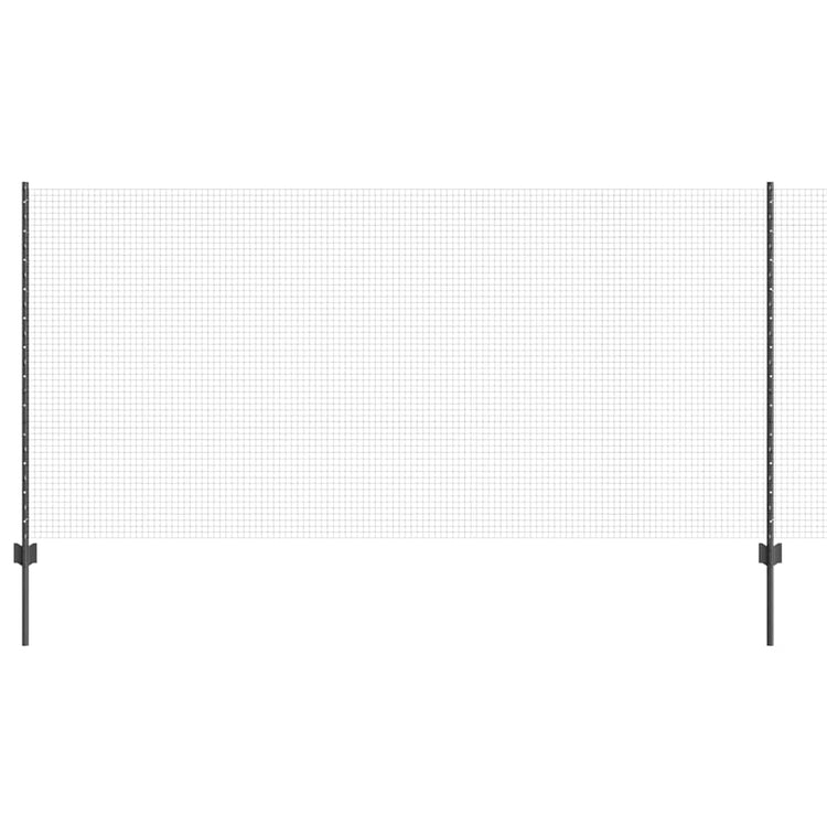 Vidaxl gelast draadhek met palen 25 x 1,2 m pvc-coated staal grijs