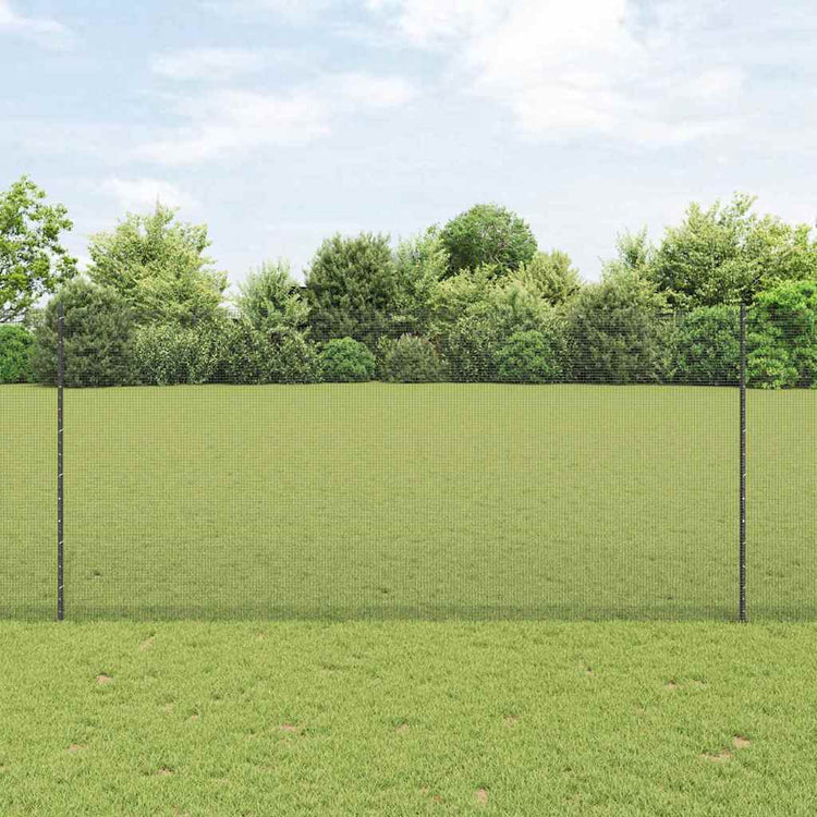 Vidaxl gelast draadhek met palen 25 x 1,4 m pvc-coated staal grijs