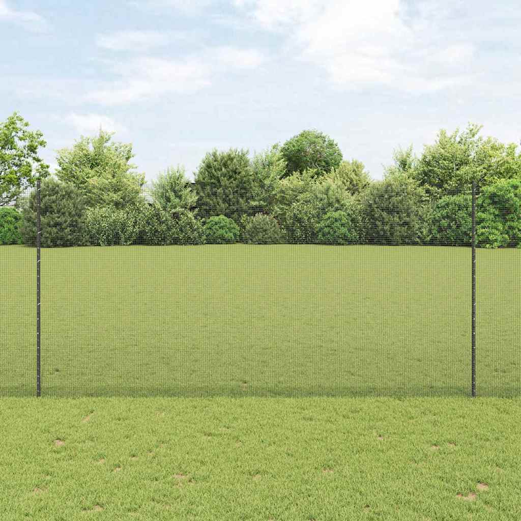 Vidaxl gelast draadhek met palen 25 x 1,5 m gegalvaniseerd staal grijs