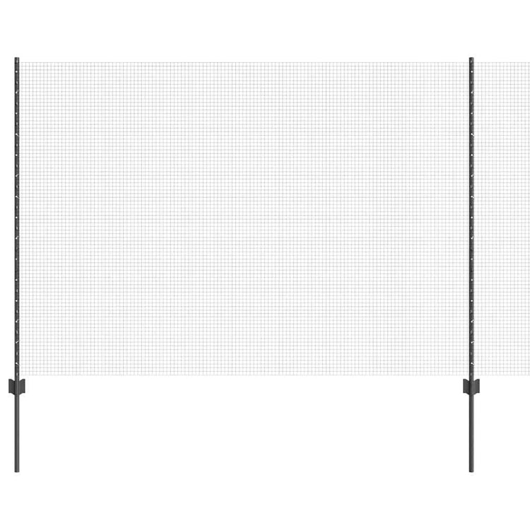 Vidaxl gelast draadhek met palen 25 x 1,6 m pvc-coated staal grijs