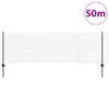 Vidaxl hek met paal grijs 0,8 x 50 m staal en pvc