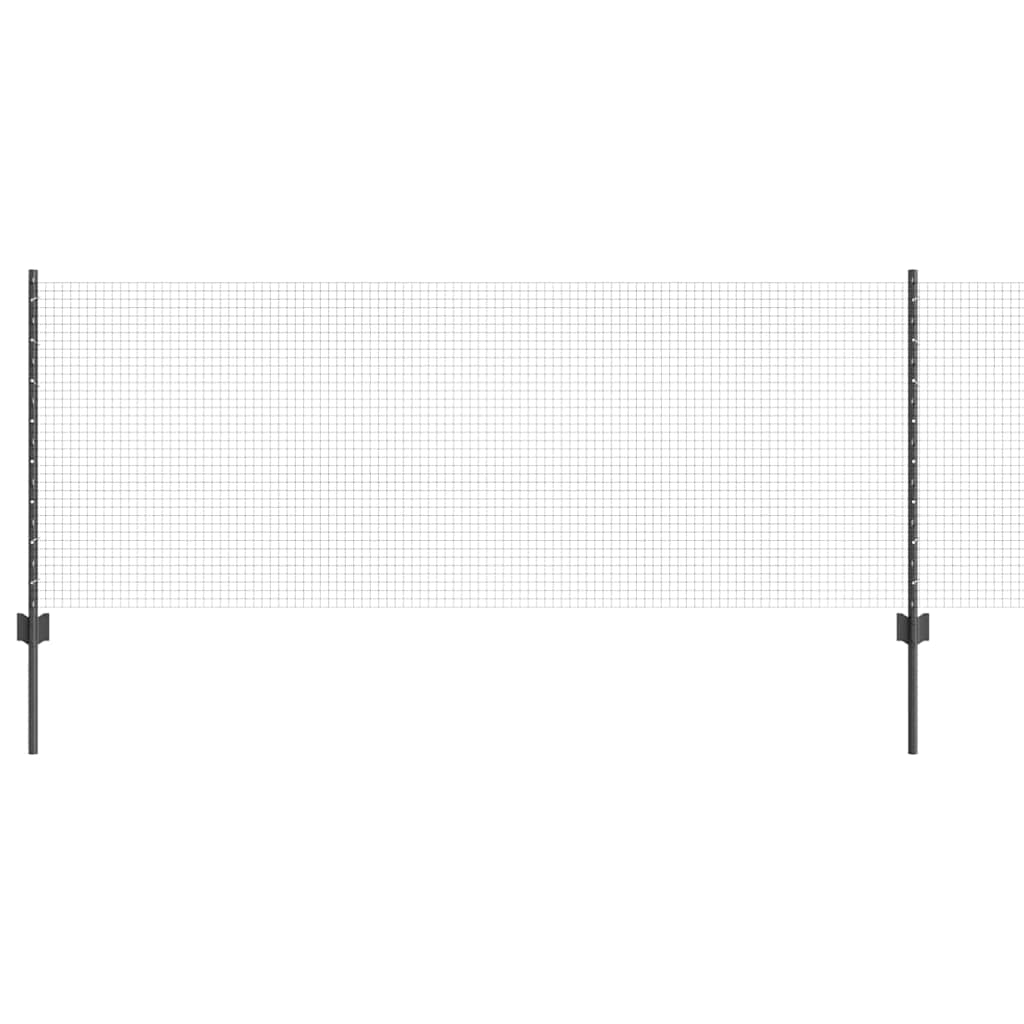 Vidaxl hek met paal grijs 0,8 x 50 m staal en pvc