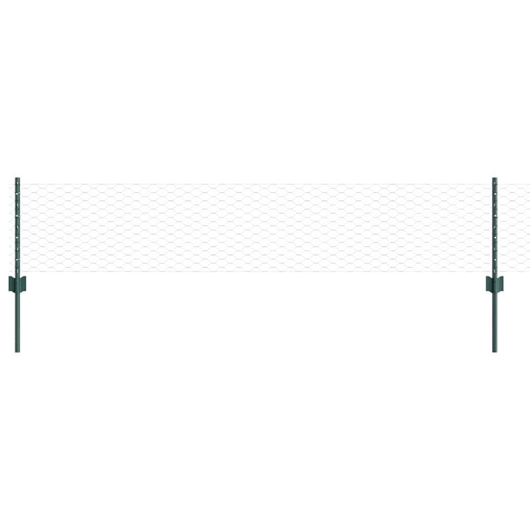 Vidaxl hek met paal groen 0,4 x 10 m staal en pvc