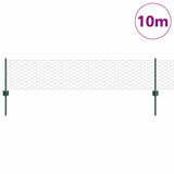 Vidaxl hek met paal groen 0,4 x 10 m staal en pvc - afbeelding 3