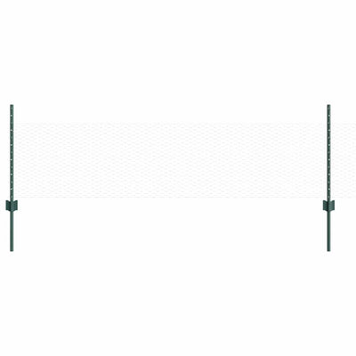 Vidaxl hek met paal groen 0,5 x 10 m staal en pvc
