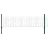 Vidaxl zeshoekig gaasgek met palen 10 x 0,5 m pvc-coated staal groen - afbeelding 2