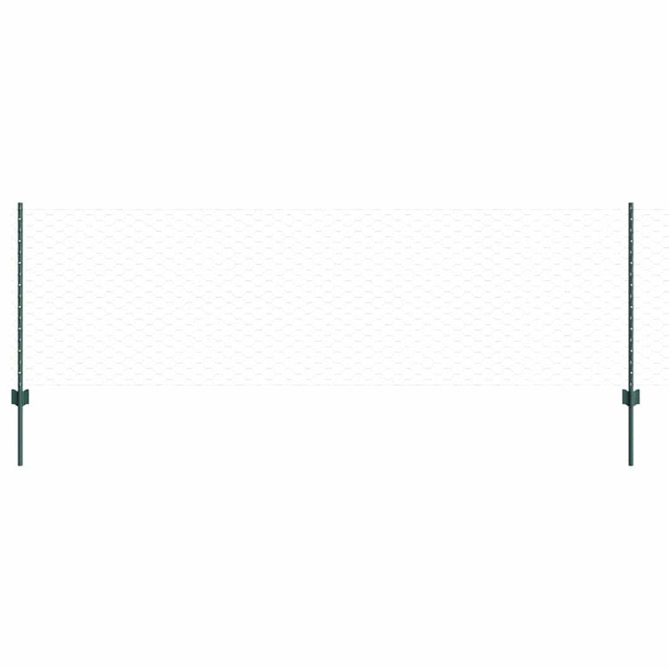 Vidaxl zeshoekig gaasgek met palen 10 x 0,8 m pvc-coated staal groen