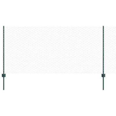 Vidaxl hek met paal groen 1 x 10 m staal en pvc