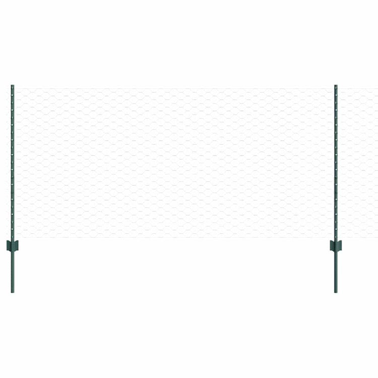 Vidaxl zeshoekig gaasgek met palen 10 x 1 m pvc-coated staal groen