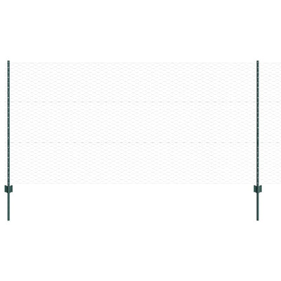 Vidaxl hek met paal groen 1,2 x 10 m staal en pvc