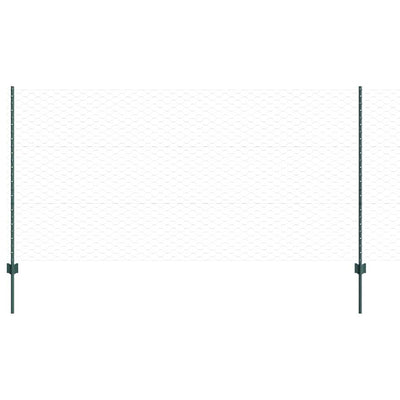 Vidaxl hek met paal groen 1,2 x 10 m staal en pvc