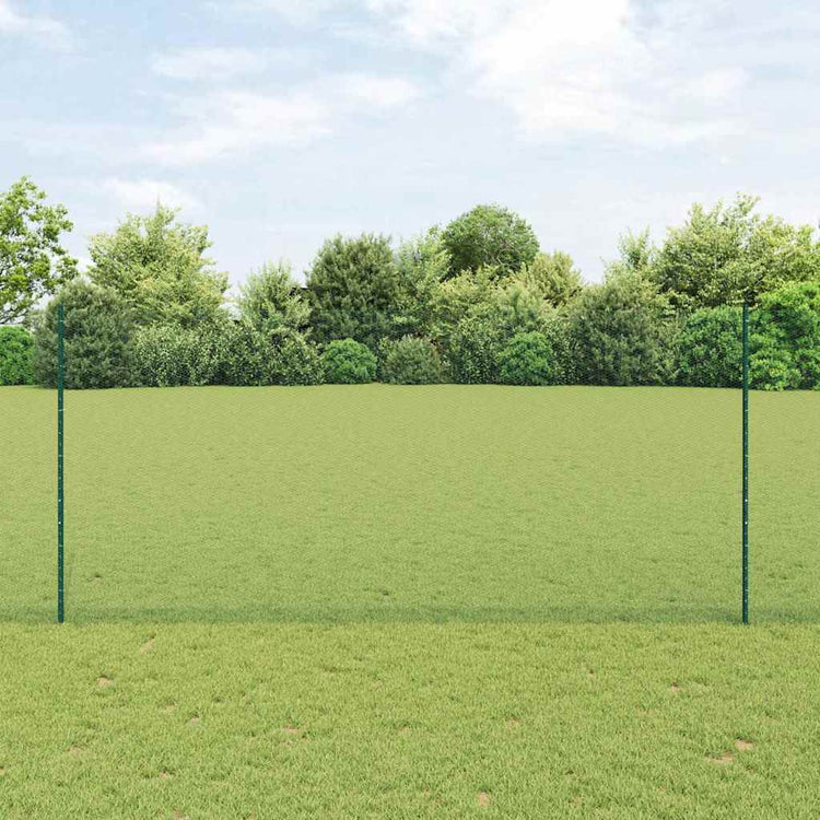 Vidaxl zeshoekig gaasgek met palen 10 x 1,4 m pvc-coated staal groen