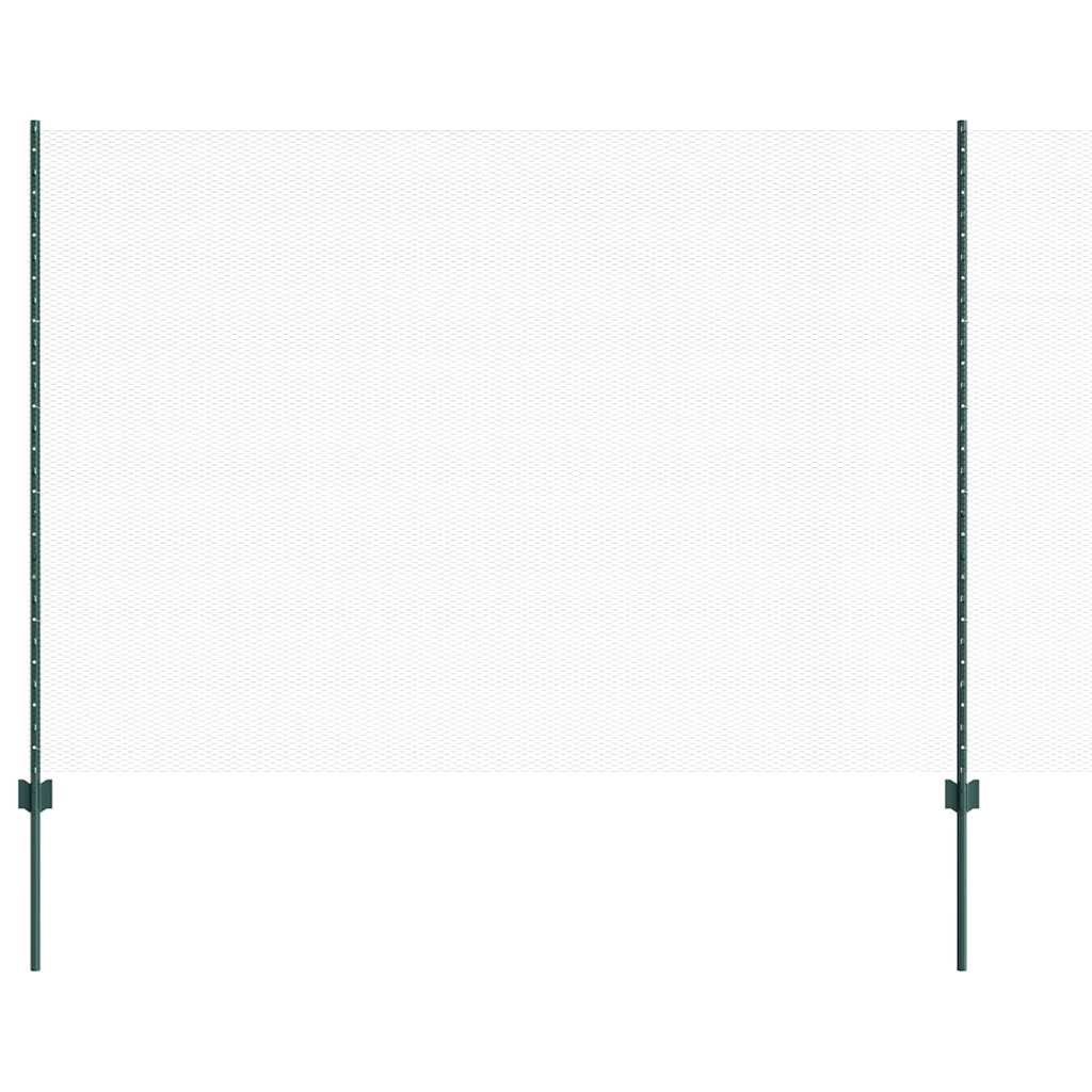 Vidaxl hek met paal groen 1,5 x 10 m staal en pvc