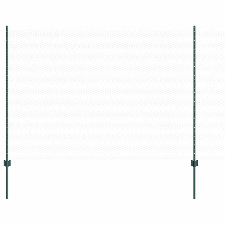 Vidaxl hek met paal groen 1,5 x 10 m staal en pvc
