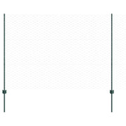 Vidaxl hek met paal groen 1,5 x 10 m staal en pvc - afbeelding 2