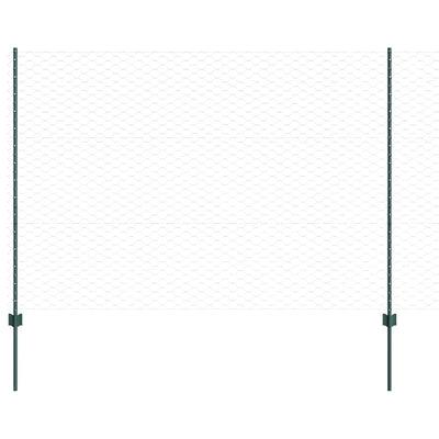 Vidaxl hek met paal groen 1,5 x 10 m staal en pvc