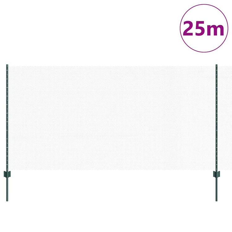 Vidaxl zeshoekig gaasgek met palen 25 x 1,2 m pvc-coated staal groen