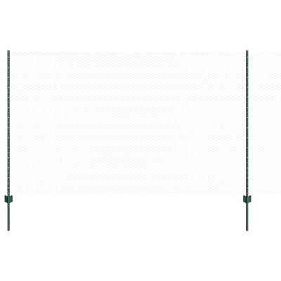 Vidaxl hek met paal groen 1,4 x 25 m staal