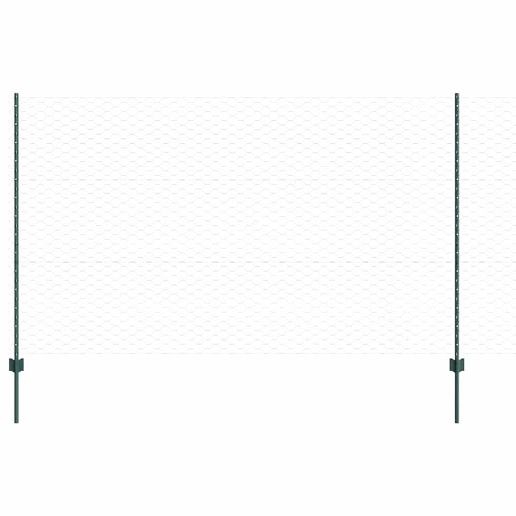 Vidaxl hek met paal groen 1,4 x 25 m staal