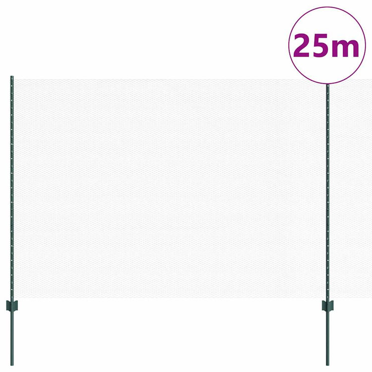 Vidaxl zeshoekig gaasgek met palen 25 x 1,5 m pvc-coated staal groen