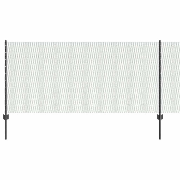 Vidaxl zeshoekig gaasgek met palen 10 x 1 m pvc-coated staal grijs