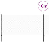 Vidaxl zeshoekig gaasgek met palen 10 x 1 m pvc-coated staal grijs - afbeelding 3