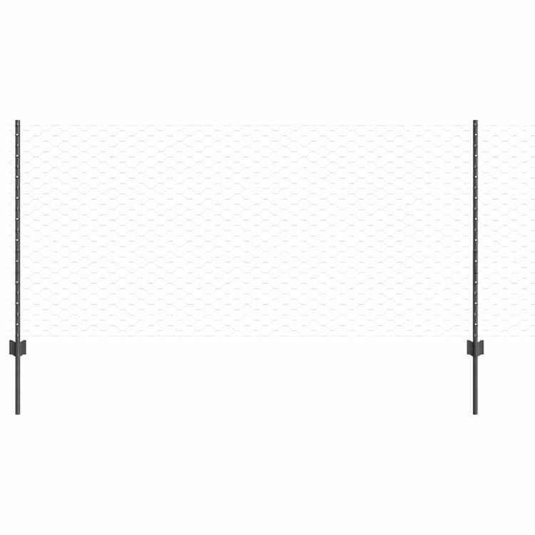 Vidaxl zeshoekig gaasgek met palen 10 x 1 m pvc-coated staal grijs